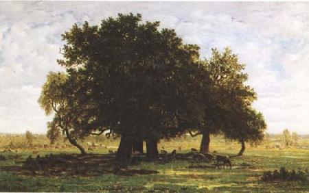 Theodore Rousseau Oak Trees near Apremont (mk09) Norge oil painting art